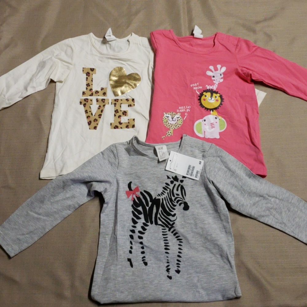 BRAND NEW, lot of three 18-24MONTHS girl shirts